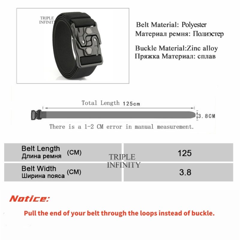 New Original Quick Release Men Belts 125cm Elastic Tactical Belt Metal Buckle Outdoor Breathable Stretch Waist Belt For Drilled - Image 2