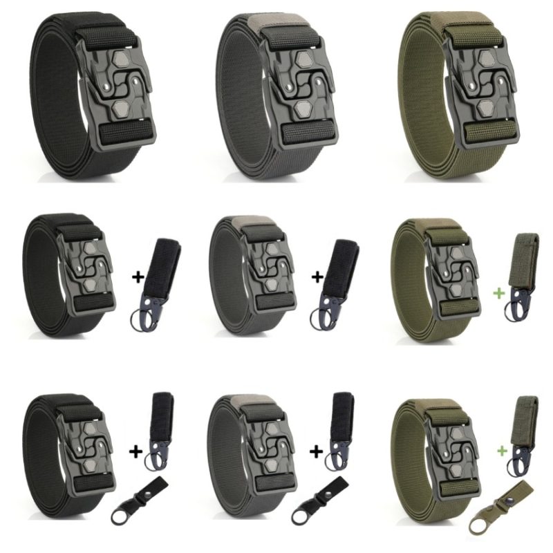 New Original Quick Release Men Belts 125cm Elastic Tactical Belt Metal Buckle Outdoor Breathable Stretch Waist Belt For Drilled - Image 6
