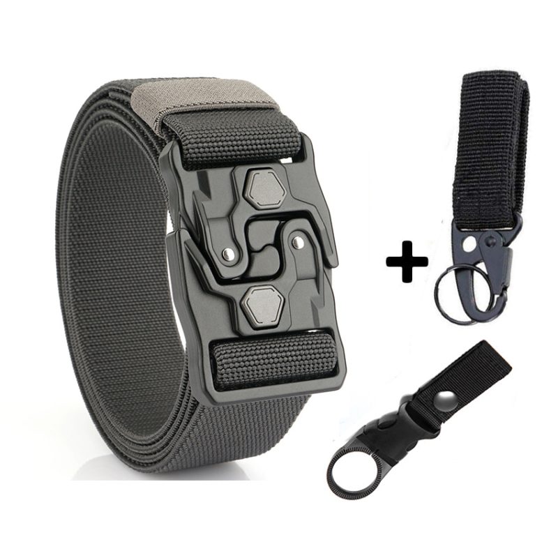 New Original Quick Release Men Belts 125cm Elastic Tactical Belt Metal Buckle Outdoor Breathable Stretch Waist Belt For Drilled - Image 13