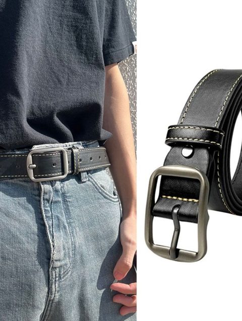 Leather Belt For Men Pin Buckle Jeans Black Belt Chic Luxury Brand Ladies Vintage Strap Waistband