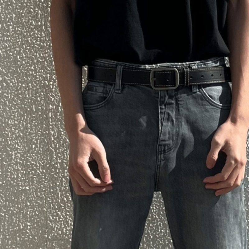 Leather Belt For Men Pin Buckle Jeans Black Belt Chic Luxury Brand Ladies Vintage Strap Waistband - Image 5