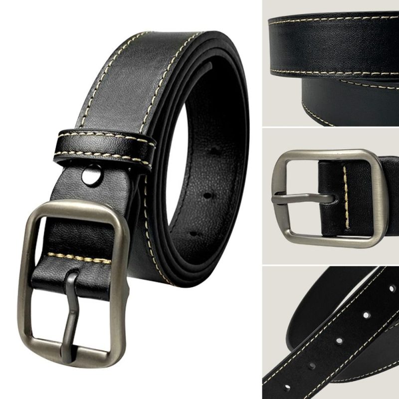 Leather Belt For Men Pin Buckle Jeans Black Belt Chic Luxury Brand Ladies Vintage Strap Waistband - Image 6