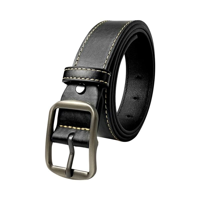 Leather Belt For Men Pin Buckle Jeans Black Belt Chic Luxury Brand Ladies Vintage Strap Waistband - Image 7
