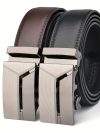 Fashionable business men's belts Authentic luxury brand belts Automatic buckle belt Leather soft belt with casual pants Jeans