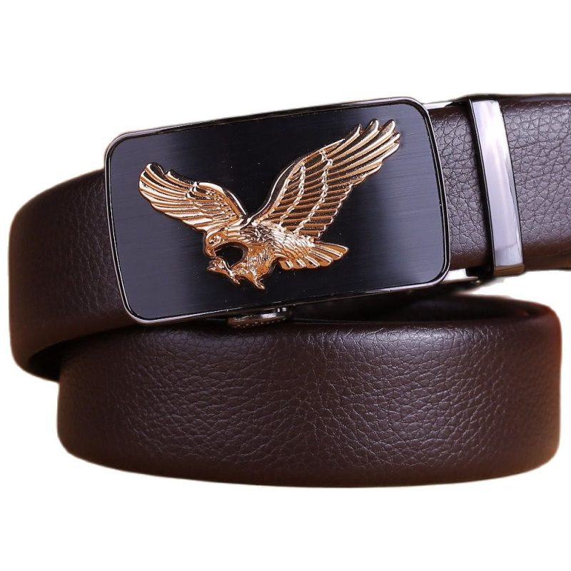 business mens belts luxury 2020 strap formal cinto eagle 180 automatic buckle big size 140 cm 150 160 girdle 170 fiber leather