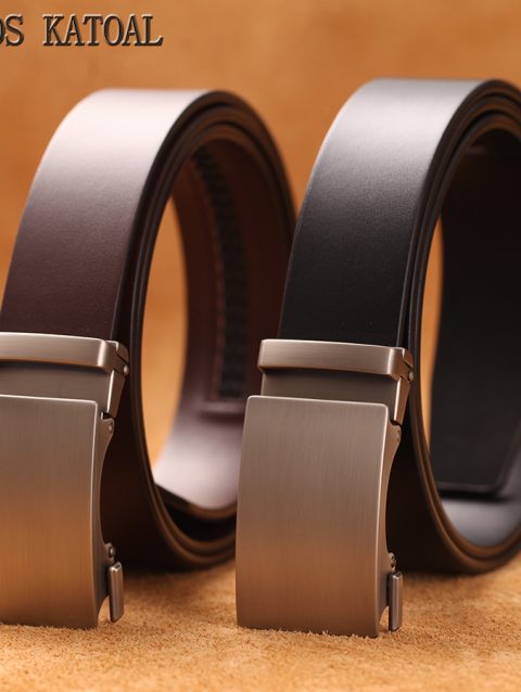Genuine Cow Leather Automatic Belt For Men Formal Automatic Buckle Belt Genuine Leather Mens business Strap