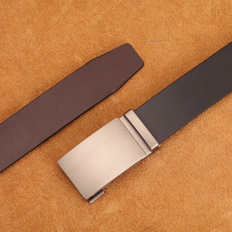 Genuine Cow Leather Automatic Belt For Men Formal Automatic Buckle Belt Genuine Leather Mens business Strap - Image 6