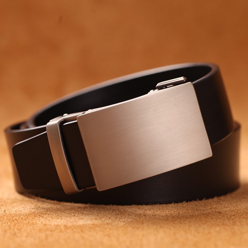 Genuine Cow Leather Automatic Belt For Men Formal Automatic Buckle Belt Genuine Leather Mens business Strap - Image 7