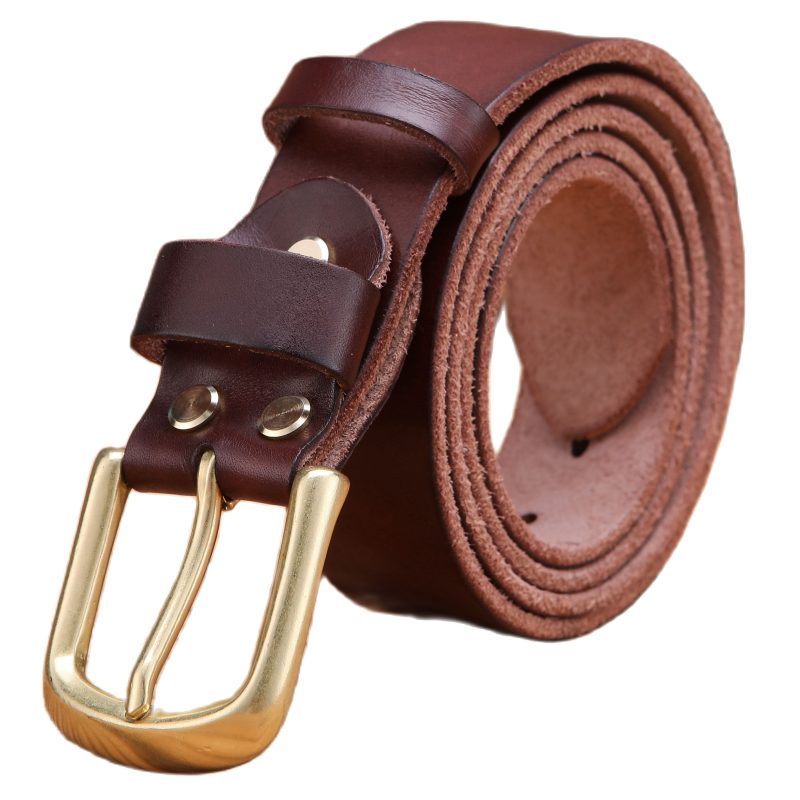 solid brass buckle 2020 full grain 100% genuine leather mens belts luxury hot designer high quality womens cowboy brown natural - Image 5