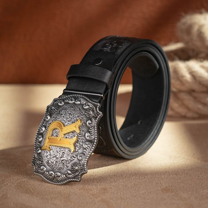 Western Cowboy PU Leather Belt - Men Waist Strap Bull Decoration Floral Engraved for Jeans - Image 6