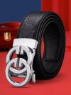 High Quality Automatic Buckle Men Business Belts Soft Leather Casual Waist Pants Belt Fashionable Commuting Style Boyfriend Gift