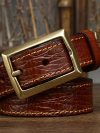 3.3CM Mens belts Luxury Retro Super Thick Genuine Leather Belt Ceinture Designer Brass Belt Buckle Men's Belt For Jeans