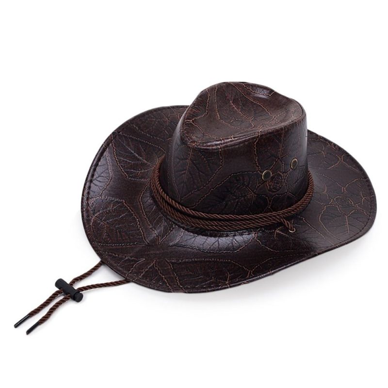 Cowboy Knight Hat Western Sun Hats Women Men Leather Caps Gentleman Jazz Vintage Cap Large Grassland Summer Autumn Visors - Image 9