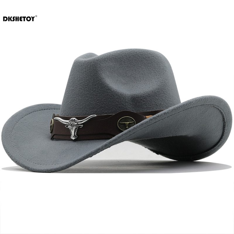 Fashion Cowboy Hats Wide Brim Cowboy Cowgirl Panama Hat with Retro Belt for Dress-Up Parties Costume - Image 3