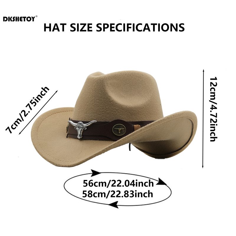 Fashion Cowboy Hats Wide Brim Cowboy Cowgirl Panama Hat with Retro Belt for Dress-Up Parties Costume - Image 5
