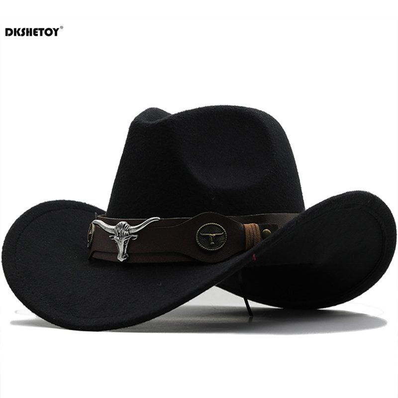 Fashion Cowboy Hats Wide Brim Cowboy Cowgirl Panama Hat with Retro Belt for Dress-Up Parties Costume - Image 6