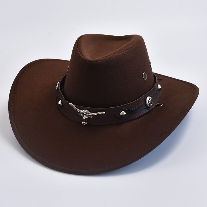 Vintage Big-edge Western Cowboy Hats For Men Women Artificial Suede Gentleman Cowgirl Hat Holidays Party Cosplay Hat