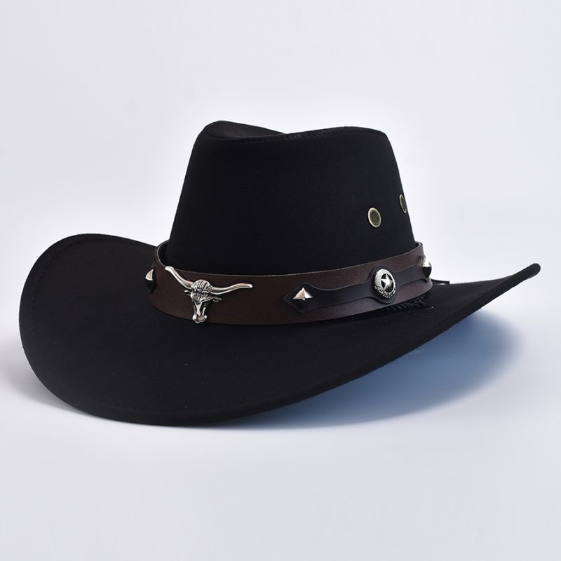 Vintage Big-edge Western Cowboy Hats For Men Women Artificial Suede Gentleman Cowgirl Hat Holidays Party Cosplay Hat - Image 5