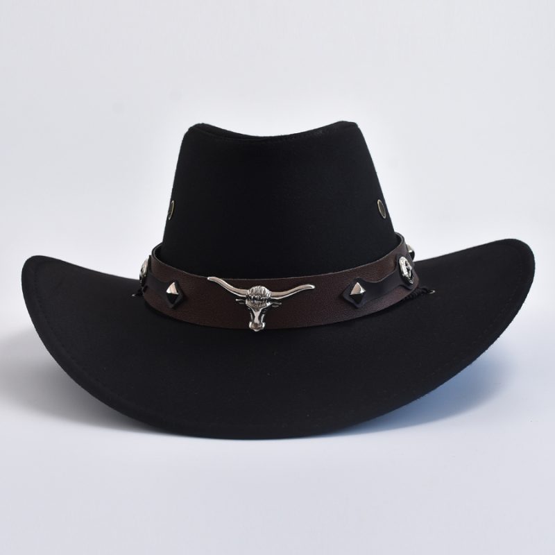 Vintage Big-edge Western Cowboy Hats For Men Women Artificial Suede Gentleman Cowgirl Hat Holidays Party Cosplay Hat - Image 6