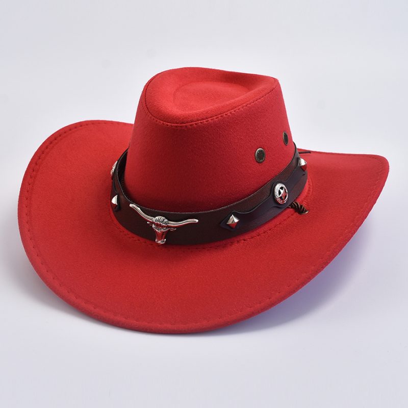 Vintage Big-edge Western Cowboy Hats For Men Women Artificial Suede Gentleman Cowgirl Hat Holidays Party Cosplay Hat - Image 7
