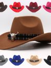 Western Cowboy Hat Parent-child Family Ladies Hat Roll Brim Cowgirl Cap Jazz Fedora Hats Felt Cap Ethnic For Women Men Children