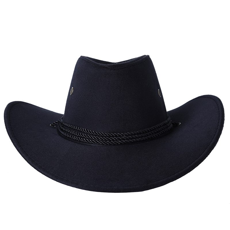 Vintage Western Cowboy Hat For Men Women Gentleman Lady Jazz Cowgirl Wide Brim Sun Caps - Image 5