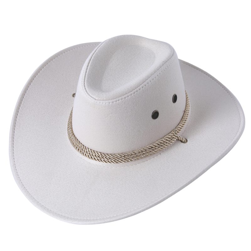 Vintage Western Cowboy Hat For Men Women Gentleman Lady Jazz Cowgirl Wide Brim Sun Caps - Image 7