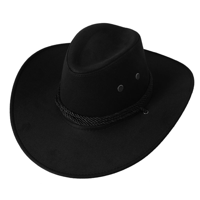 Vintage Western Cowboy Hat For Men Women Gentleman Lady Jazz Cowgirl Wide Brim Sun Caps - Image 8