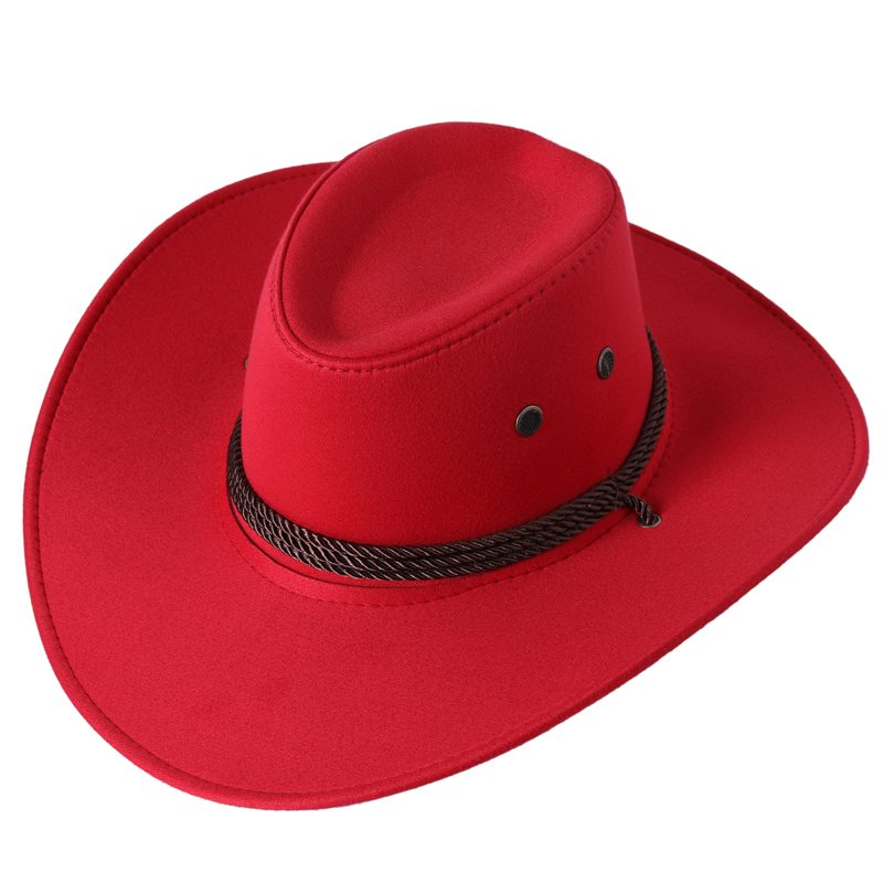 Vintage Western Cowboy Hat For Men Women Gentleman Lady Jazz Cowgirl Wide Brim Sun Caps - Image 9