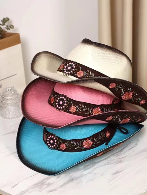 Pink Western Cowboy Hat 2023 New Summer Sunshade Sun Hat Straw Hat for Men and Women cowboy hat sombrero hombre