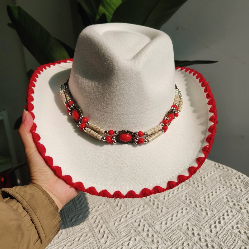 Retro Western Cowboy Hats Ethnic Leather Belt cowboy Hat For Men Women Hats vintage Sorero hombre sombrero vaquero hombre - Image 2