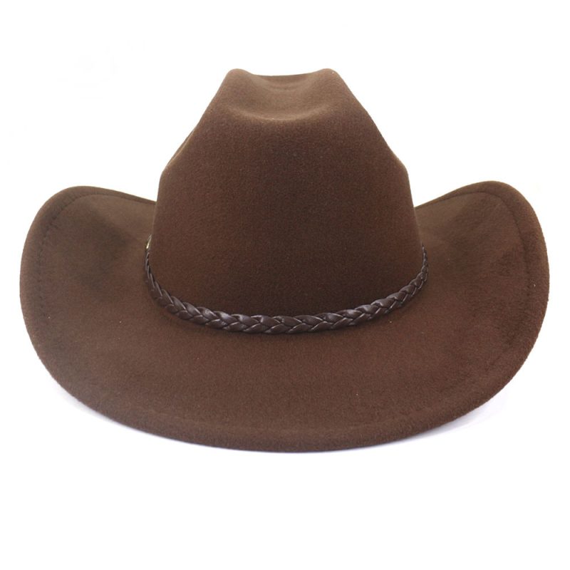 Vintage Western White Cowboy Hat Women Men Ethnic Style Felt Fedora Hat Gentleman Lady Jazz Cowgirl Church Sombrero Hombre Caps - Image 5