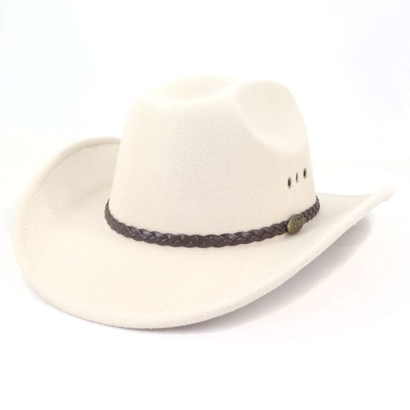 Vintage Western White Cowboy Hat Women Men Ethnic Style Felt Fedora Hat Gentleman Lady Jazz Cowgirl Church Sombrero Hombre Caps - Image 18