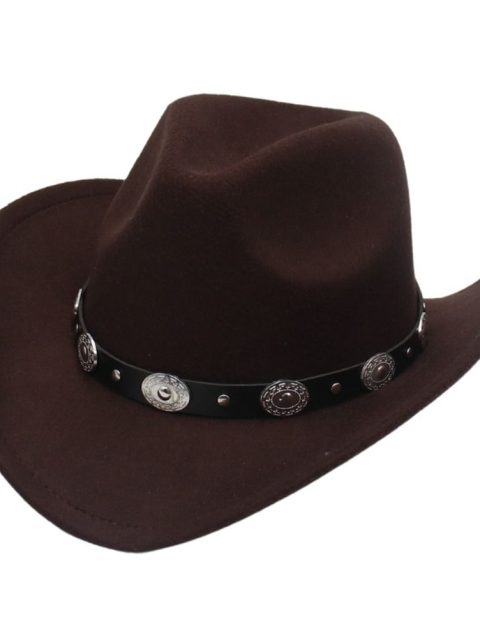 New Artificial Suede Western Cowboy Hats Vintage Big-edge Gentleman Cowgirl Jazz Hat Holidays Party Cosplay Hat Women Men