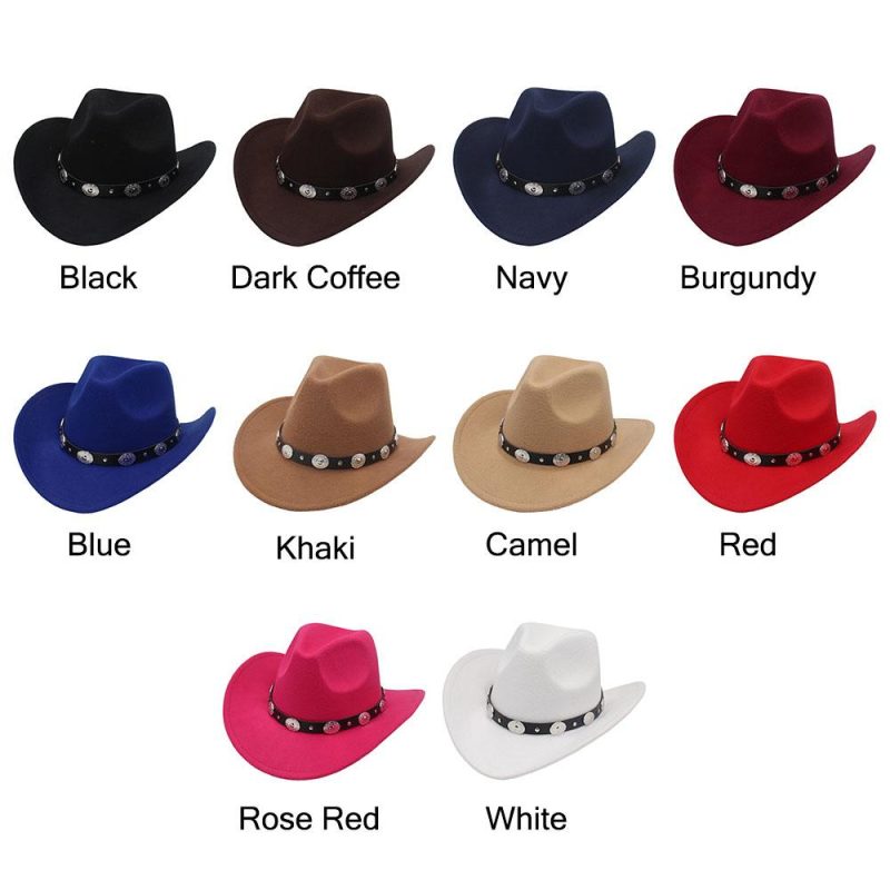 New Artificial Suede Western Cowboy Hats Vintage Big-edge Gentleman Cowgirl Jazz Hat Holidays Party Cosplay Hat Women Men - Image 5