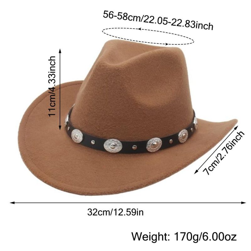New Artificial Suede Western Cowboy Hats Vintage Big-edge Gentleman Cowgirl Jazz Hat Holidays Party Cosplay Hat Women Men - Image 6