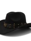 Wome Men Black Wool Chapeu Western Cowboy Hat Gentleman Jazz Sombrero Hombre Cap Elegant Lady Cowgirl Hats 2 Big Size