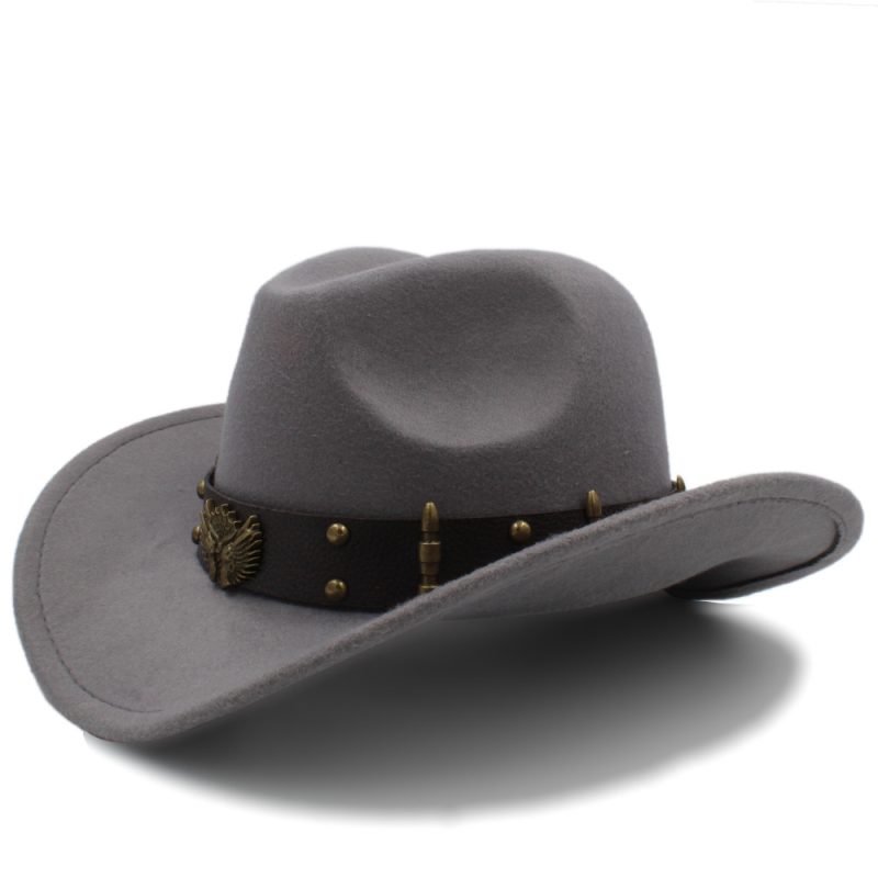 Wome Men Black Wool Chapeu Western Cowboy Hat Gentleman Jazz Sombrero Hombre Cap Elegant Lady Cowgirl Hats 2 Big Size - Image 7