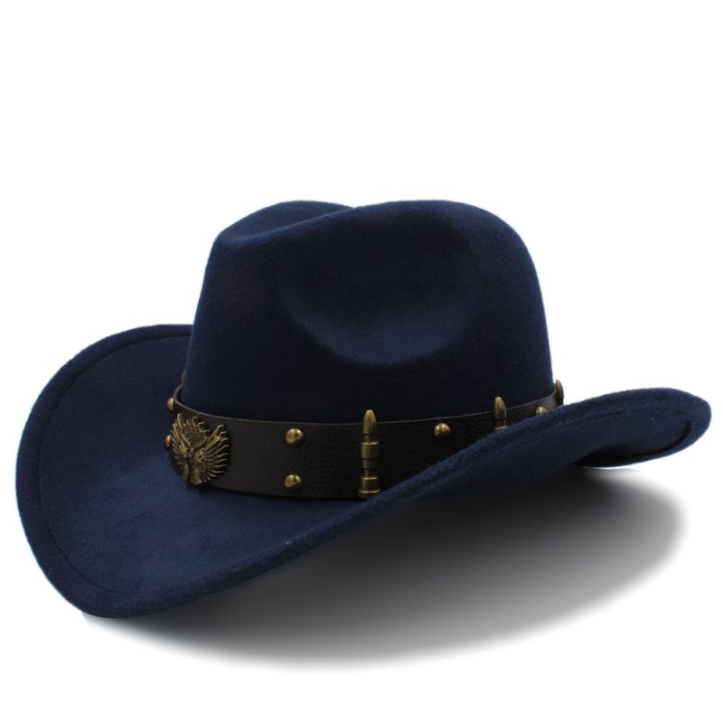 Wome Men Black Wool Chapeu Western Cowboy Hat Gentleman Jazz Sombrero Hombre Cap Elegant Lady Cowgirl Hats 2 Big Size - Image 12