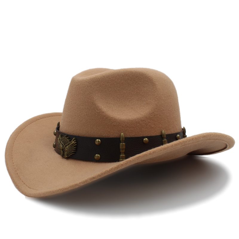 Wome Men Black Wool Chapeu Western Cowboy Hat Gentleman Jazz Sombrero Hombre Cap Elegant Lady Cowgirl Hats 2 Big Size - Image 14