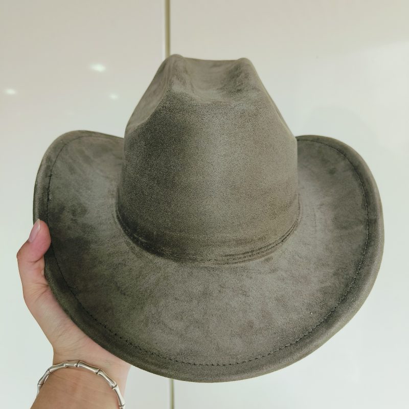 Suede Cowboy Hat Men Women autumn winter new double concave Western Cowboy Hat Solid Retro Hat Wholesale sombrero vaquero mujer - Image 2