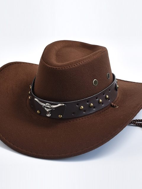 Artificial Suede Western Cowboy Hats Vintage Big-edge Gentleman Cowgirl Jazz Hat Holidays Party Cosplay Hat