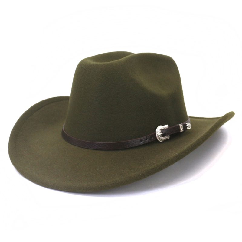 Vintage Western Cowboy Hat with Black Belt Men's Felt Fedora Hat Women Jazz Cowgirl Cap Cloche Church Sombrero Hombre Caps - Image 10