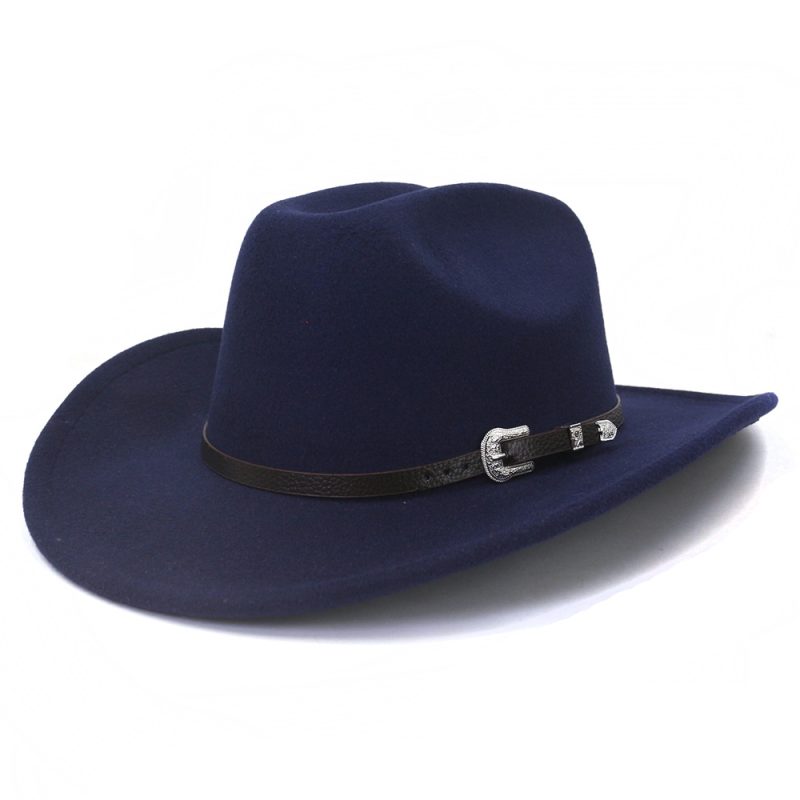 Vintage Western Cowboy Hat with Black Belt Men's Felt Fedora Hat Women Jazz Cowgirl Cap Cloche Church Sombrero Hombre Caps - Image 12