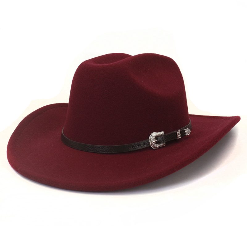 Vintage Western Cowboy Hat with Black Belt Men's Felt Fedora Hat Women Jazz Cowgirl Cap Cloche Church Sombrero Hombre Caps - Image 14
