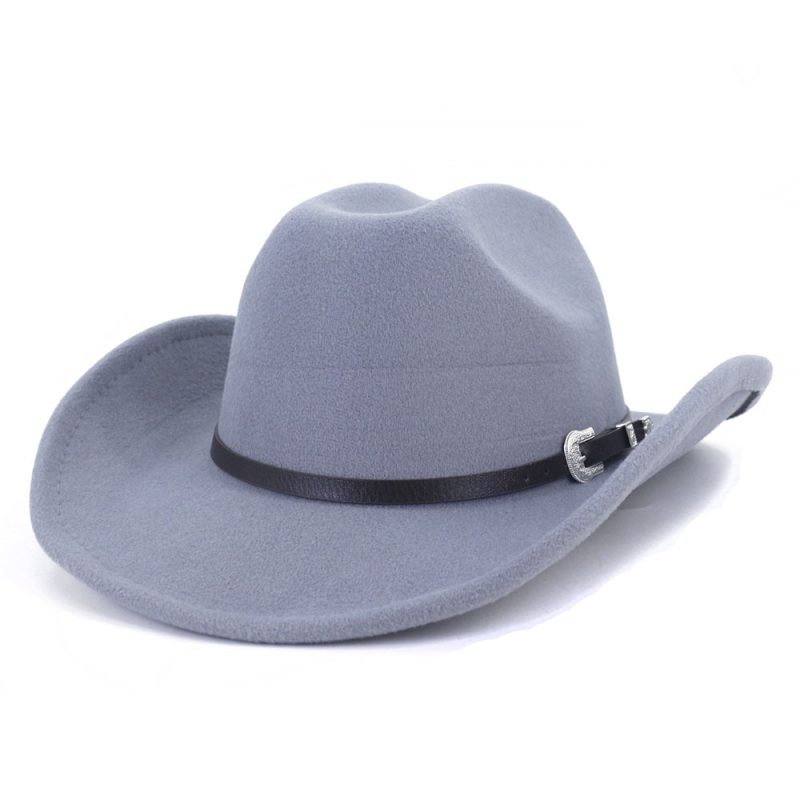 Vintage Western Cowboy Hat with Black Belt Men's Felt Fedora Hat Women Jazz Cowgirl Cap Cloche Church Sombrero Hombre Caps - Image 15