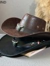 Fashion Cow Head Decorate Western Cowboy Hat Faux Leather Vintage Gentleman Jazz Hats For Men Panama Cowgirl Hat