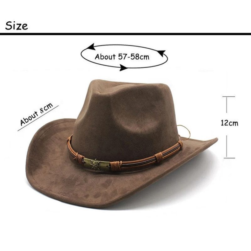 Western Cowboy Hat Jazz Knight Hats For Men Ethnic Style Felt Hats With Bull Shaped Decor Grassland Country Hat Sombrero - Image 6