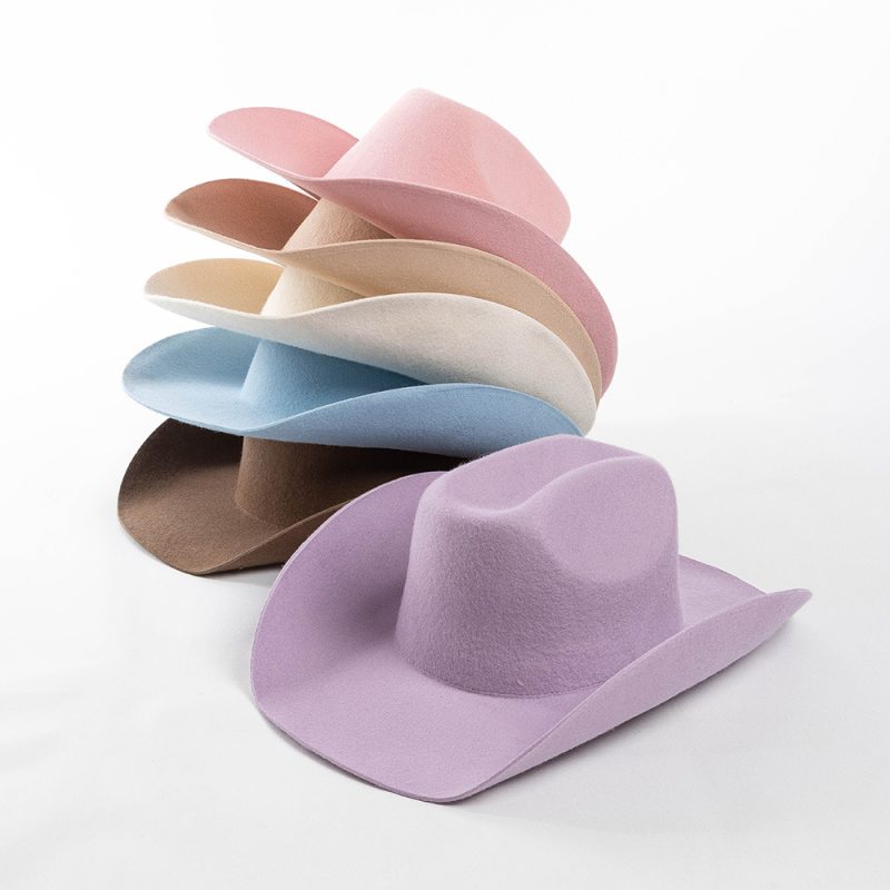 Cowboy hat2023 New 100% Pure Wool Western Hats Men's and Women's Upset Edge Big Eaves Double Concave Denim gorras para hombres