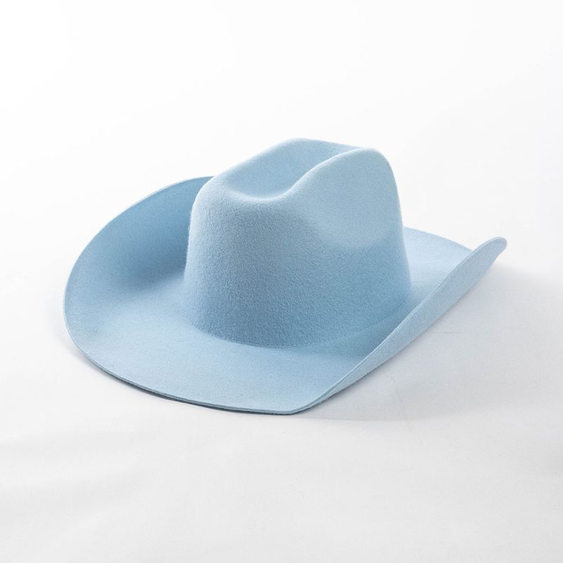 Cowboy hat2023 New 100% Pure Wool Western Hats Men's and Women's Upset Edge Big Eaves Double Concave Denim gorras para hombres - Image 9